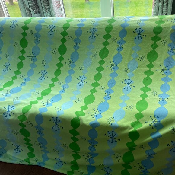 MCM Atomic Starburst Fabric Curtain  - Jetsons? Hanna Barbera - Picture 1 of 16
